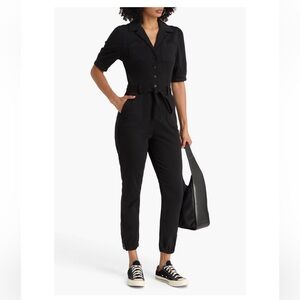 PAIGE Black Button-Up Jumpsuit